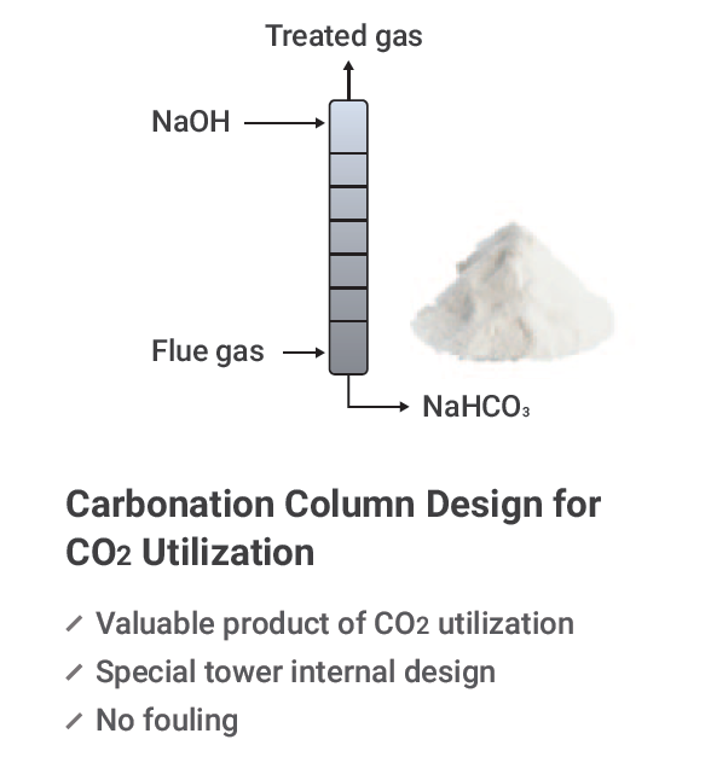 Process and Equipment Design of NaHCO3 Reaction Column for CO2 Utilization